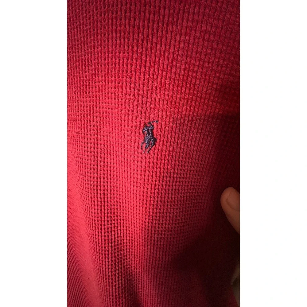 Polo Ralph Lauren sleepwear dark red thermal with dark blue pony size XL 106